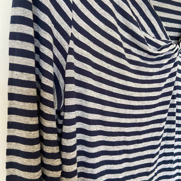 Phase Eight Striped Navy Grey Mini Dress/Tunic Size 12 - Picture 5 of 8